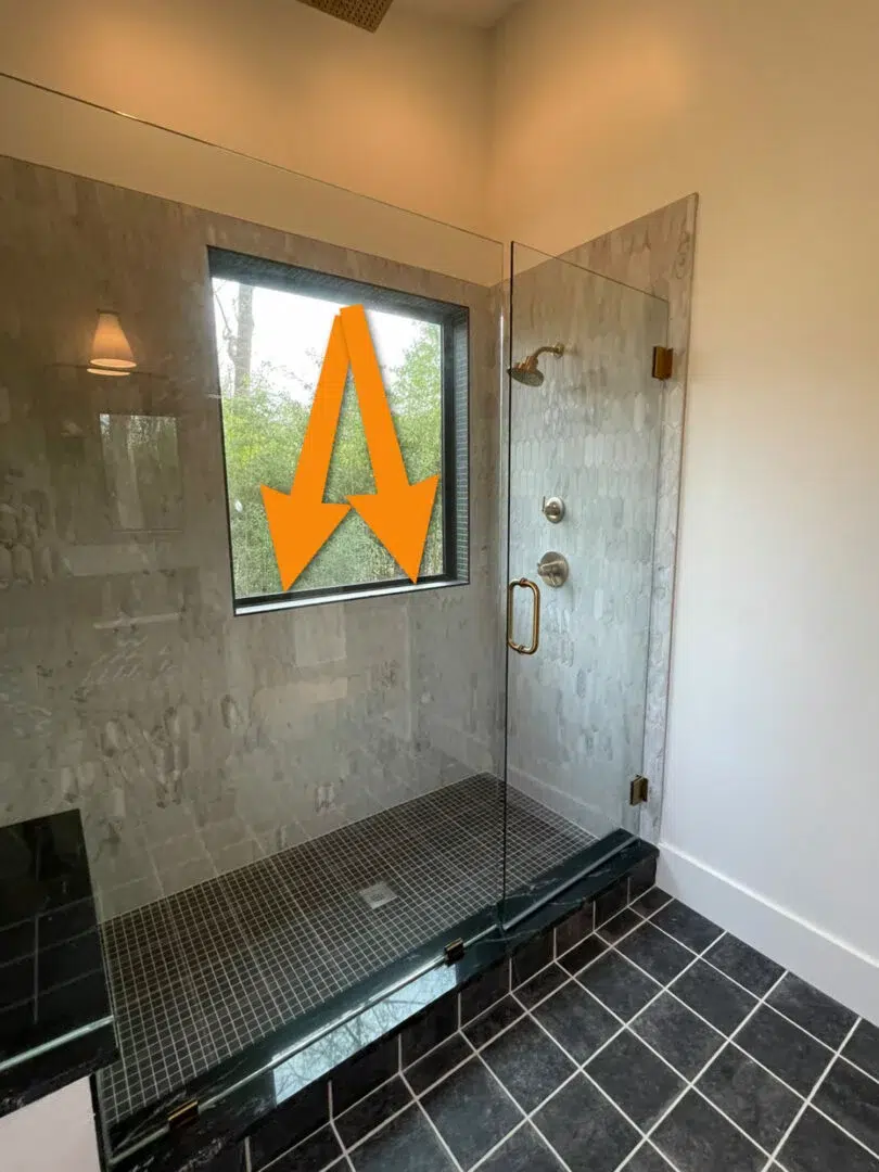 Large window in the shower